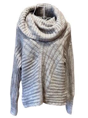 Hinge Sweater Cowl Neck Neutral Long Sleeve Pullover S